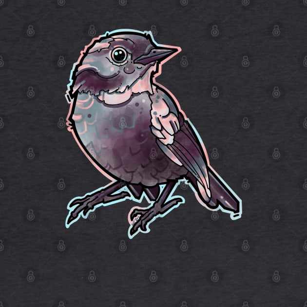 cute bird, pink and grey by weilertsen